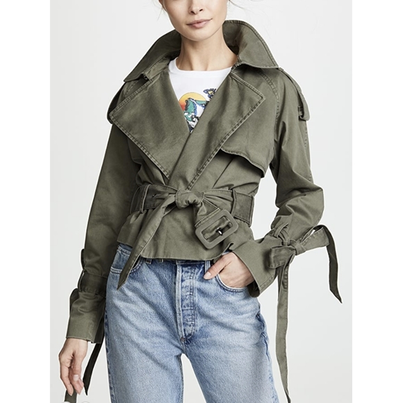 Anine Bing Jackets & Blazers - Anine Bing Aria Military Green Trench Coat
